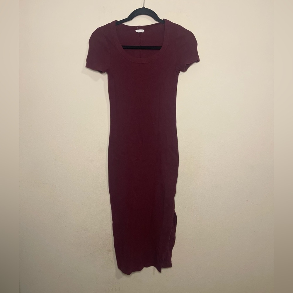 🍂 Cotton On Fitted Rib Crew Neck Midi Dress